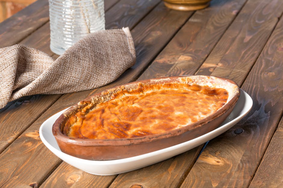 Klassisk biffmoussaka med aubergine og potet