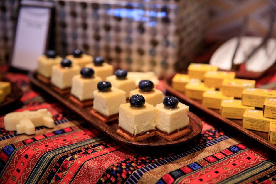 Sitron- og blåbærcheesecake-biter