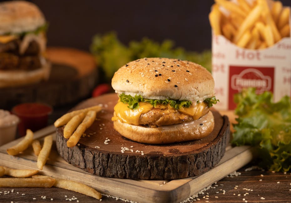 Kyllingburger med spinat og sveitserost