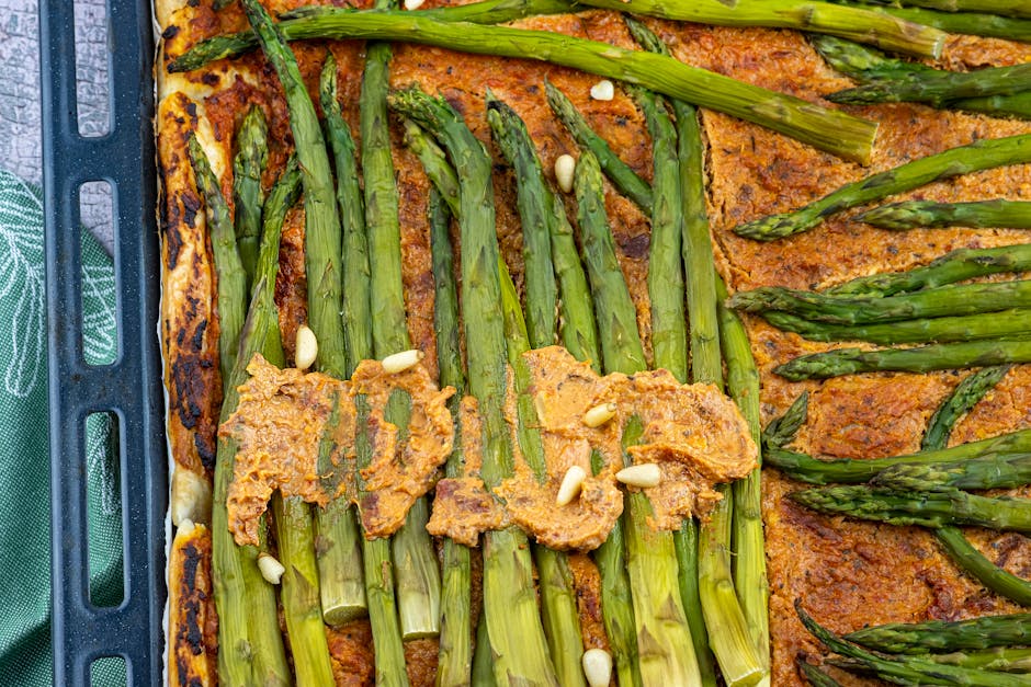 Cajun-krabbe- og aspargespai