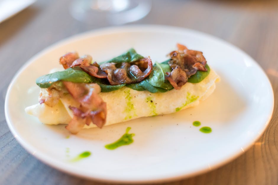 Stekt spinat med bacon og balsamico