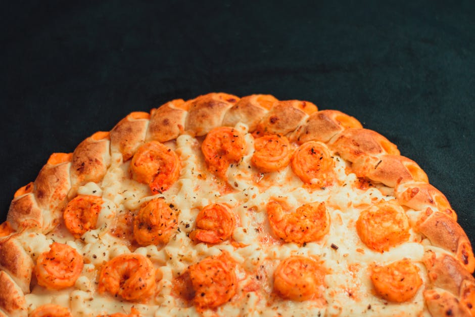 Pizza med reker og scampi