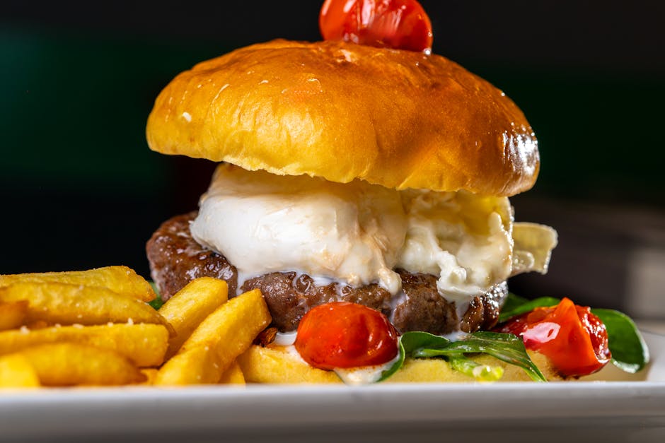 Caprese polentaburger med oksekjøtt