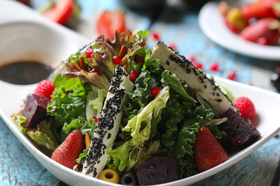 Grønn og rød salat med fennikel