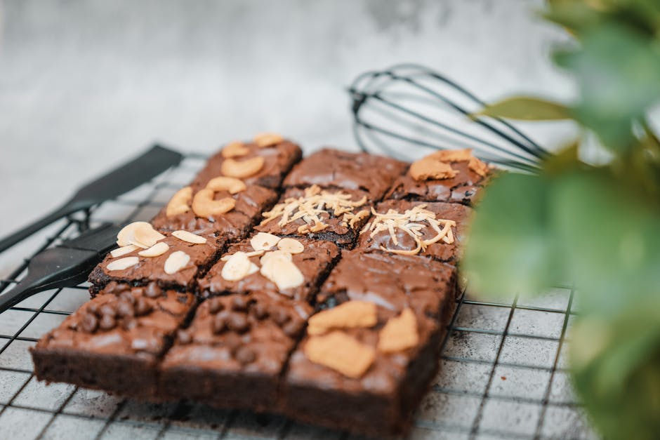 Karamell- og cashewbrownies