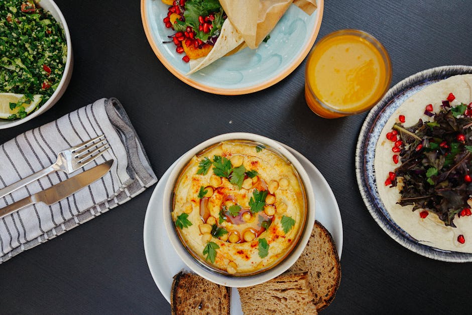 Hummus-pitabrød med grønnsaker