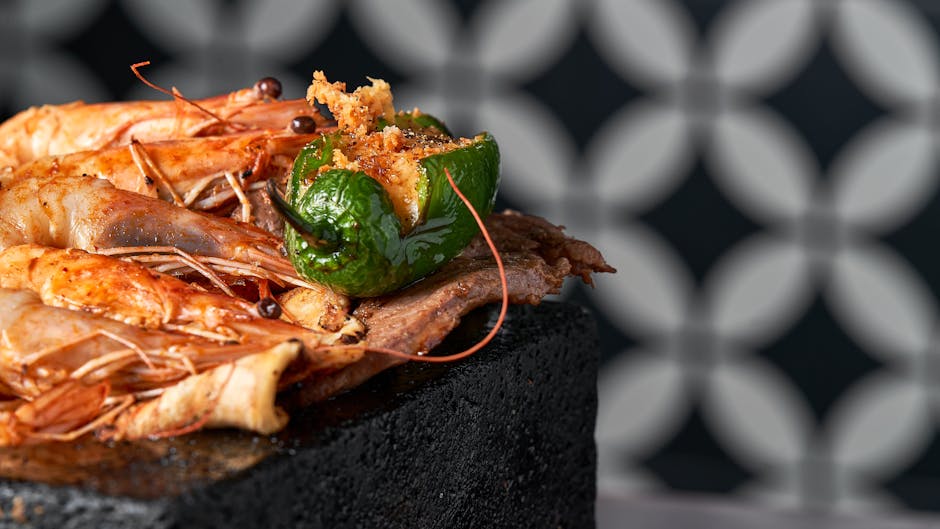 Grillet sjømat med honning-jalapeño-ananas