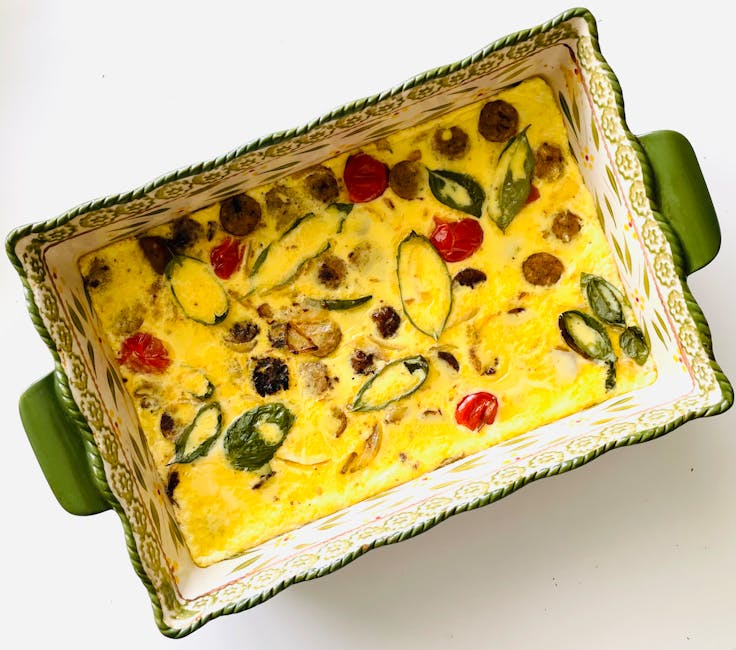 Asparges- og soppquiche med bacon (uten bunn)