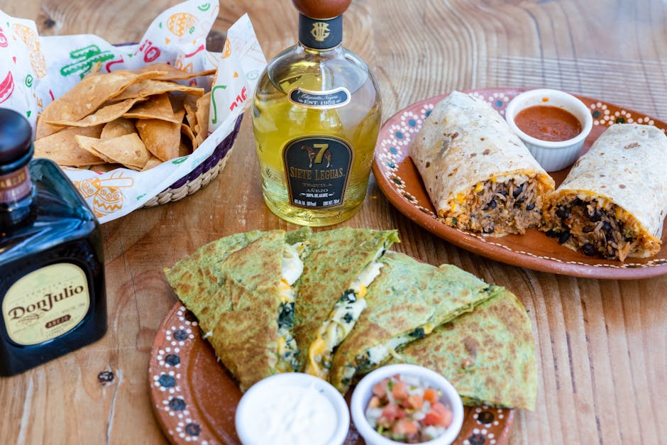 Vegetarburrito med tomat, spinat og bønner