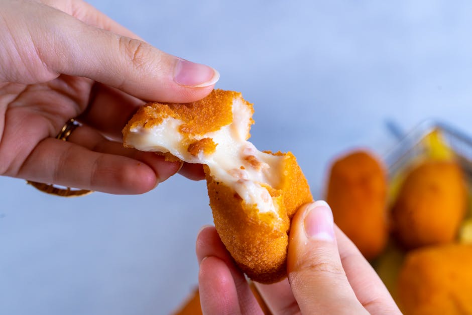 Sprø potetkroketter med mozzarella