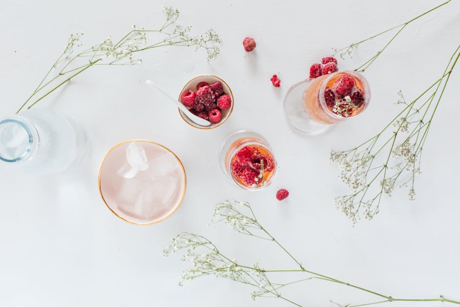 Rosa limonade med bringebær