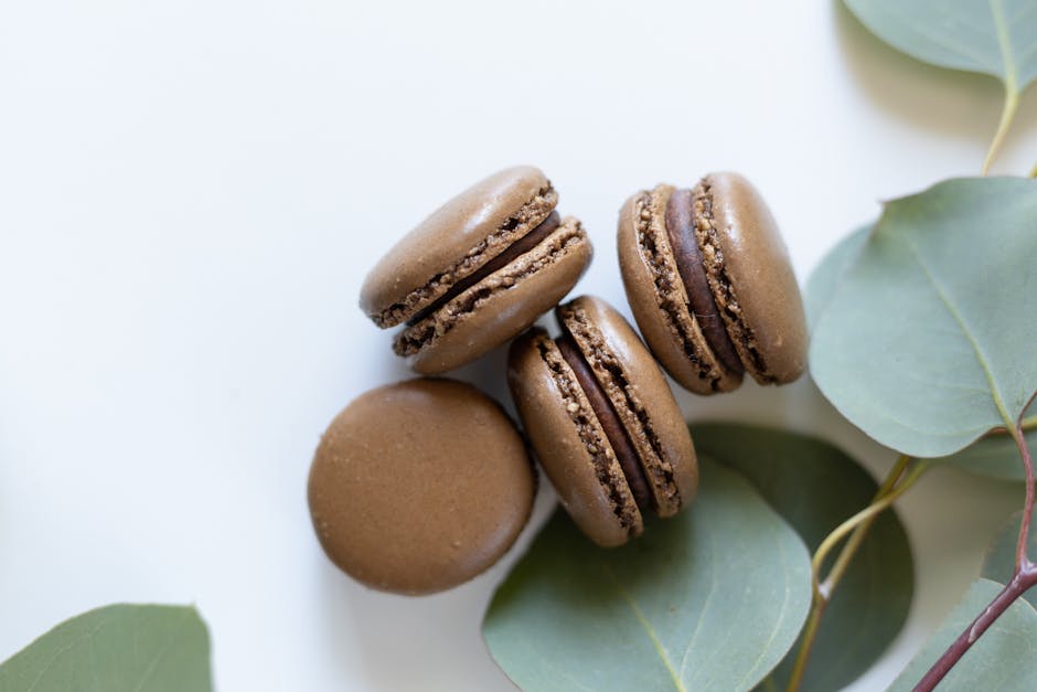 Sjokolade- og hasselnøttmakroner