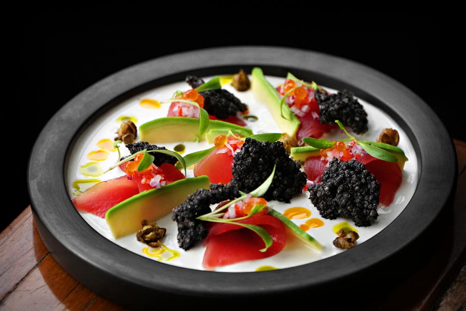 Tuna carpaccio med ovnsbakte små rødbeter og sitruspresset olivenolje