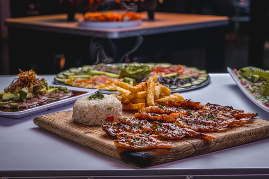 Grillede reker med spansk ris og dipp