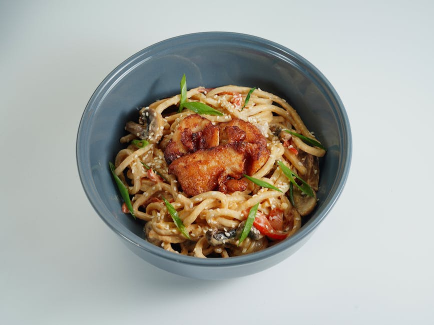 Kylling- og grønnsakswok med udon-nudler