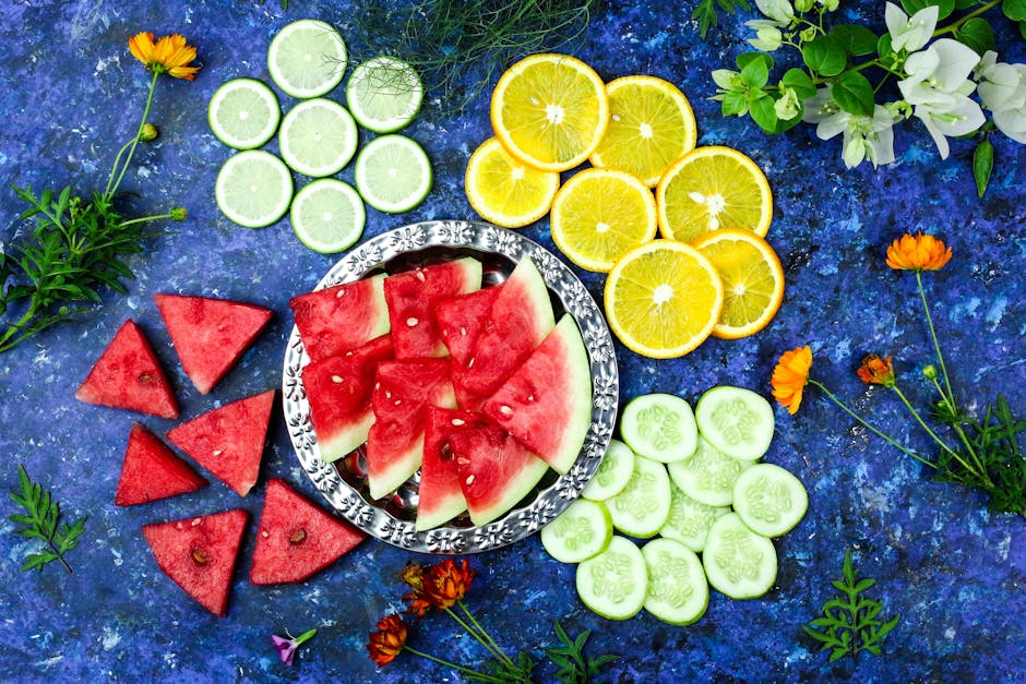 Frisk agurk- og vannmelonsalat med balsamico