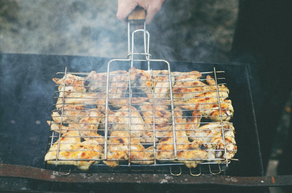 Grillede kylling- og jordbærspyd