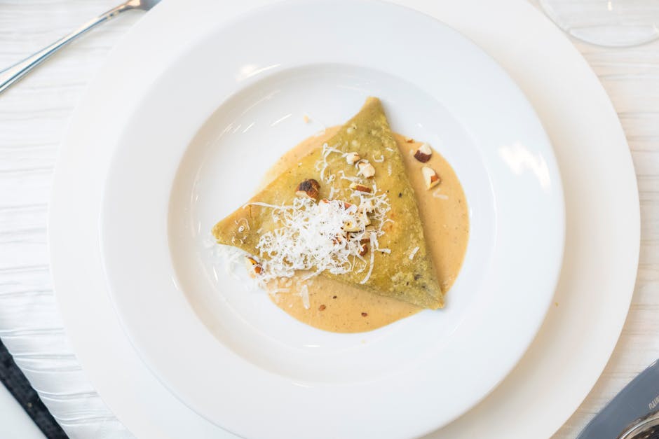 Ravioli med røkt ost i kremet saus