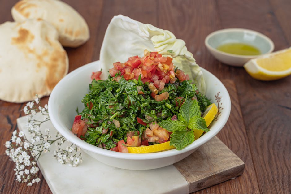 Pita med tabbouleh og fetaost