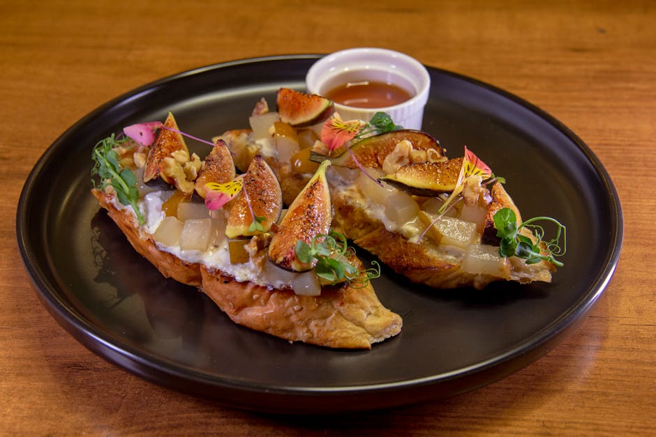 Crostini med pocherte fiken og geitost