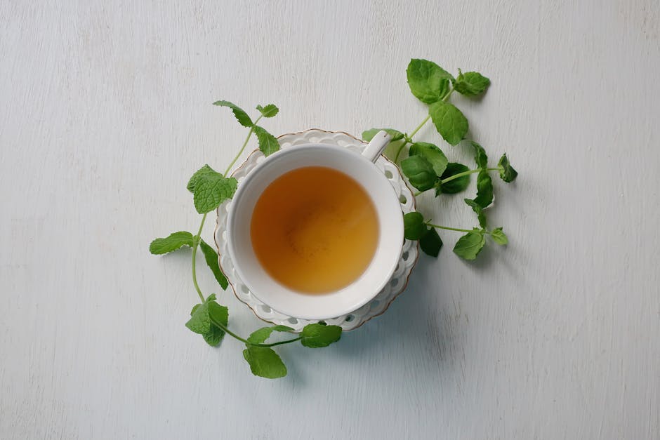 Frisk urtete med sitrus og mynte