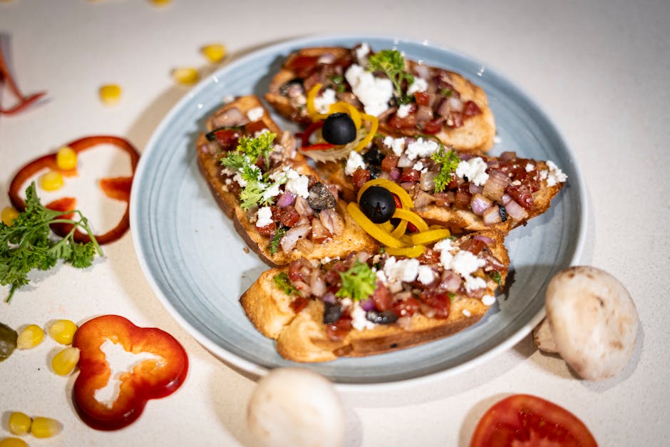 Bruschetta med paprika og Gorgonzola