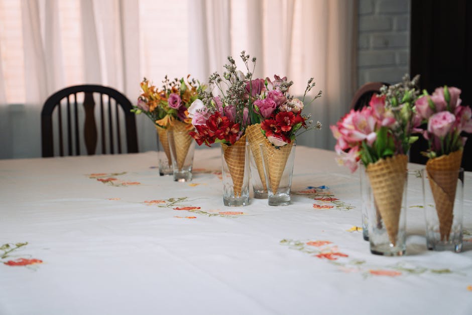 Blomster- og isdekorasjon