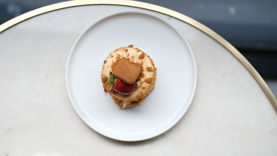 Jordbær snudd kake i porsjonsformer