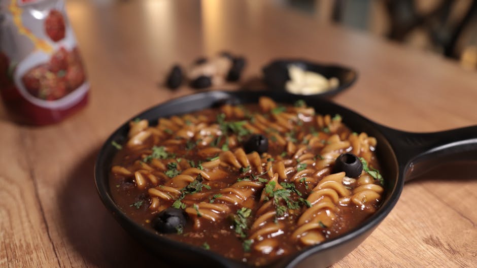 Emilys auberginesaus med eggnudler