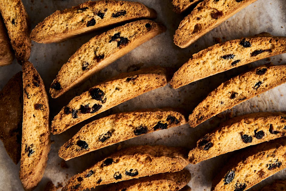 Bringebær- og sitronbiscotti