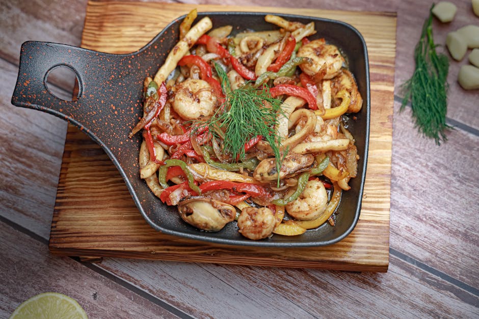 Kremet sjømatpasta med paprika