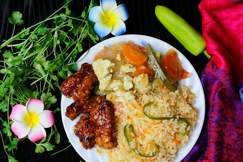 Kylling og gul ris med paprika