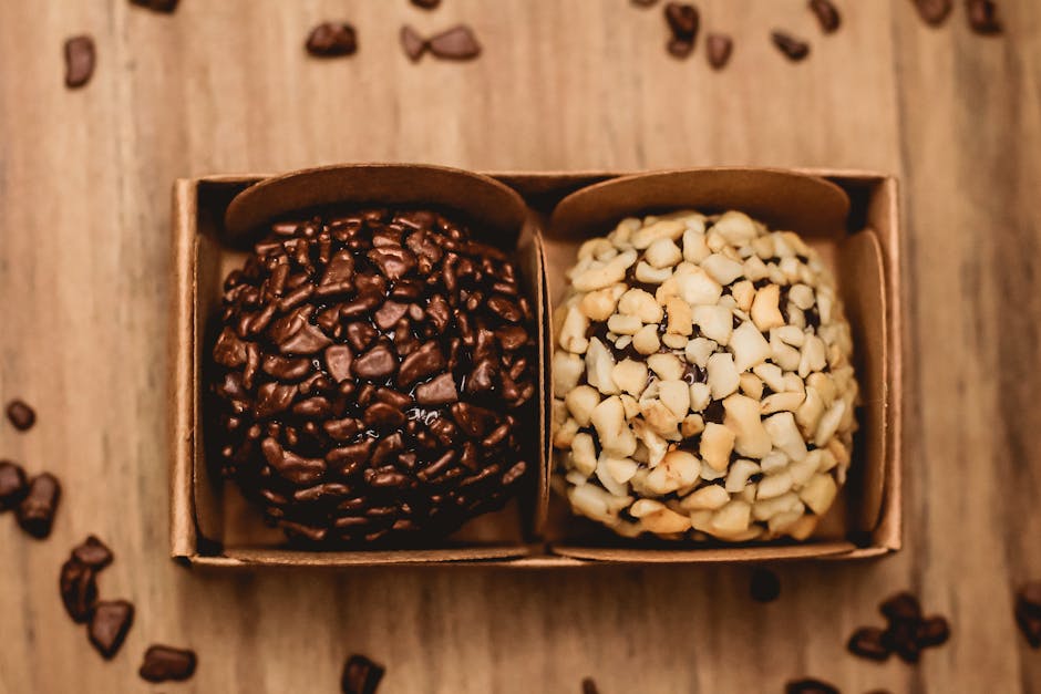 Peanøttsmør-ostekakebiter med hvit sjokolade