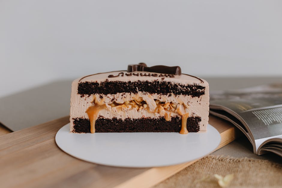 Toffee-iskake med sjokoladekjeksbunn