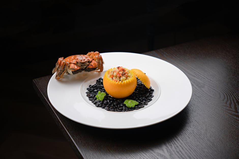 Krabbe- og appelsinsalat