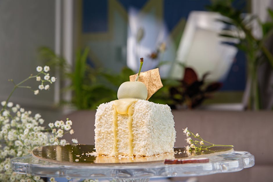 Hvit tysk sjokoladekake med kokos og pekannøtter