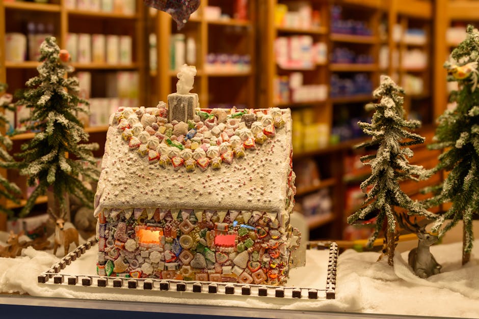 Churro tømmerhytte med julegodteri