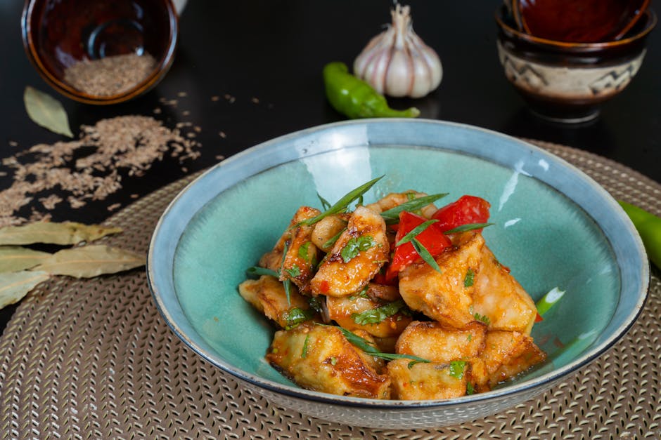 Krydrede krutonger med chili og hvitløk