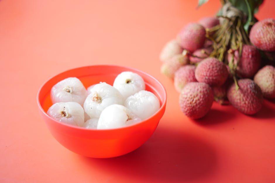 Mandelgelé med lychee