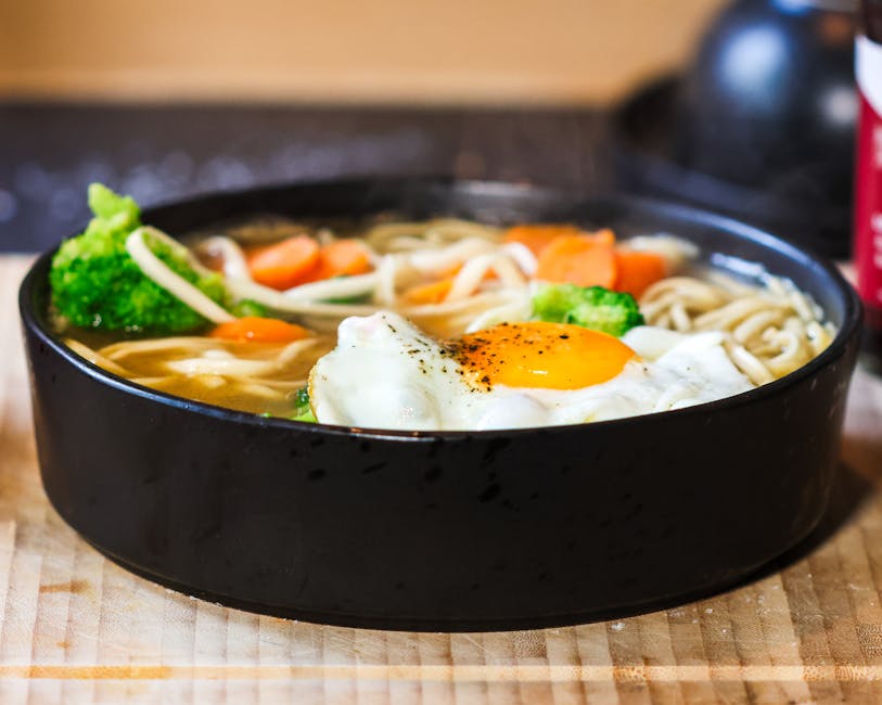 Superrask asiatisk nudelskål for én