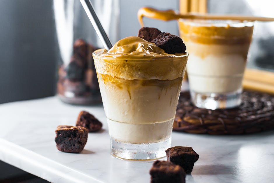 Kaffe- og brownie-milkshake