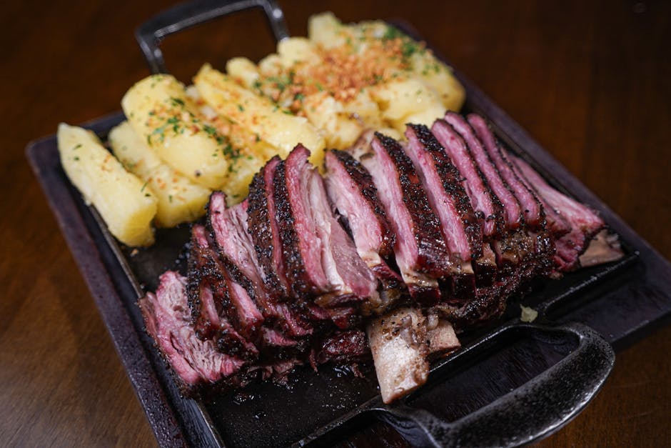 Ribbe av oksekjøtt med sprø potetkruste