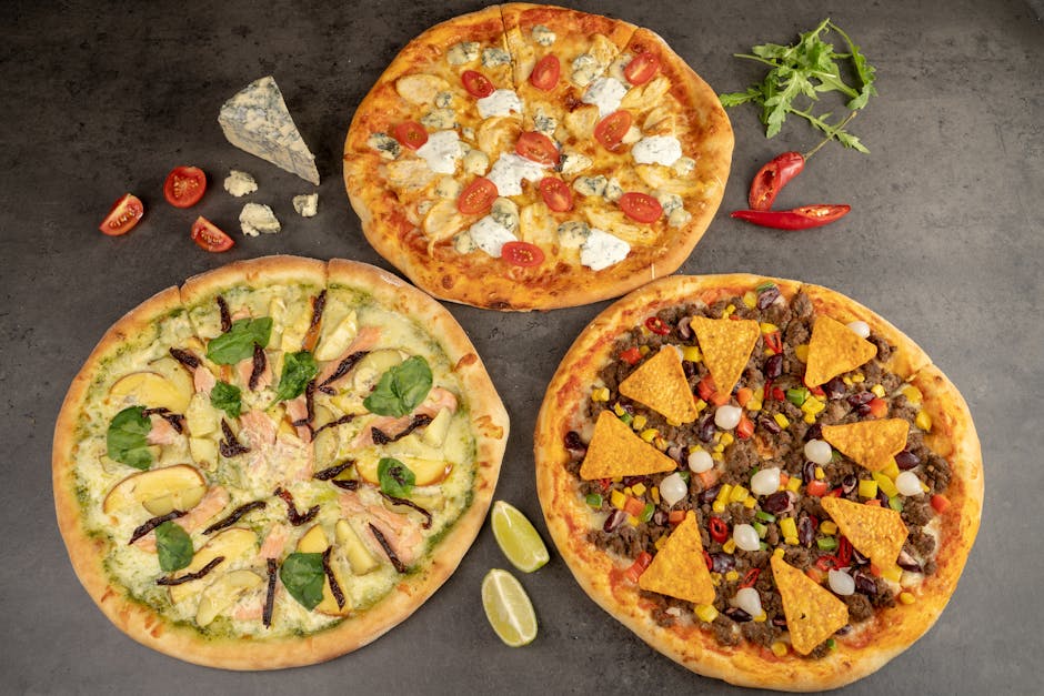 Pizza med asparges, potet og kremost