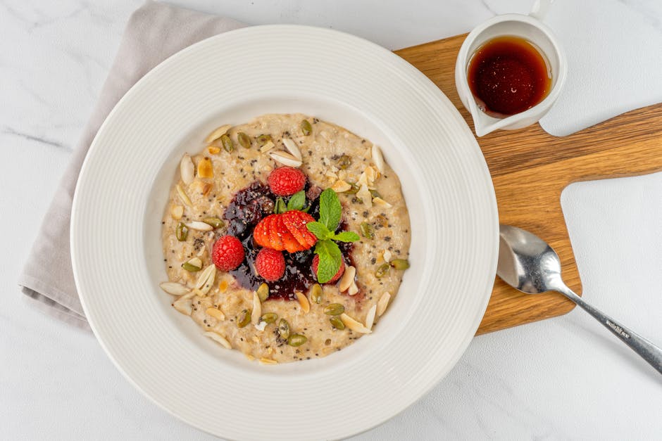 Mors næringsrike havregrøt med bær og frø