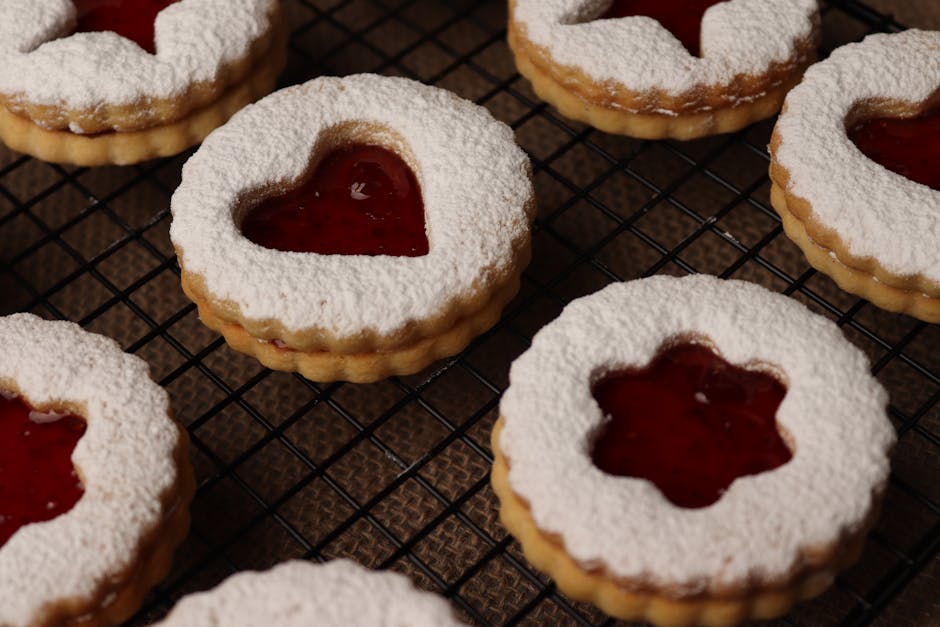 Frityrstekte rosekaker med fruktmarmelade