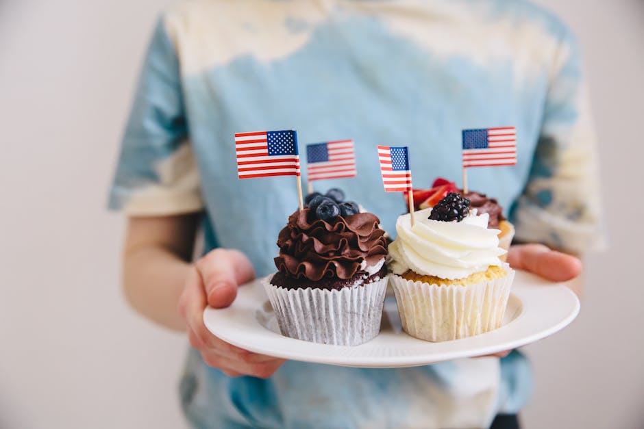 Festlige blåbærmuffins til 4. juli