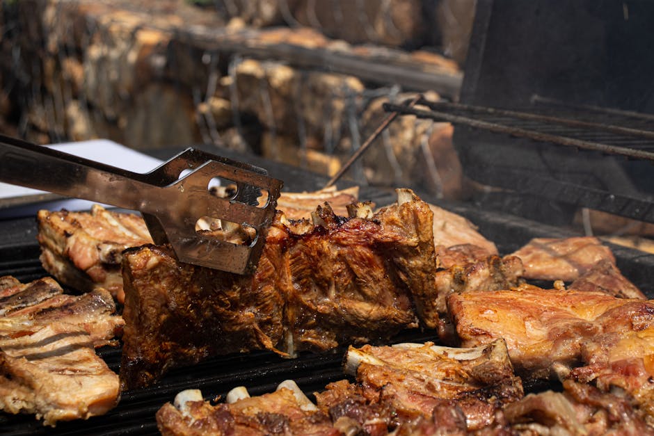 Ferskenglasert spareribs