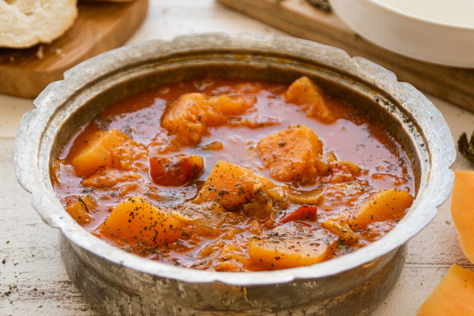 Kremet gresskargryte med basilikum