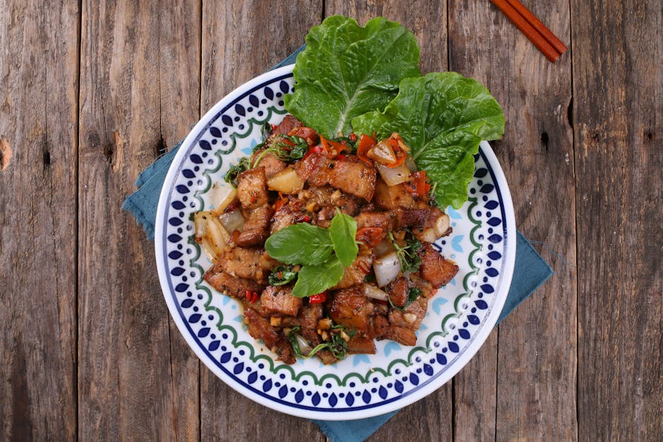 Dobbelstekt svinebryst med chili