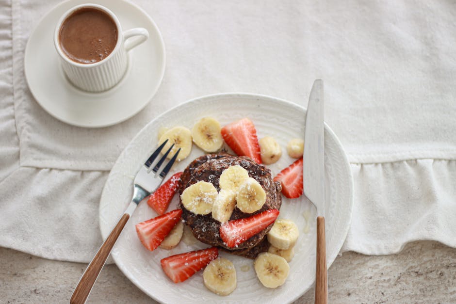 Zucchini- og kakaopannekaker med banan